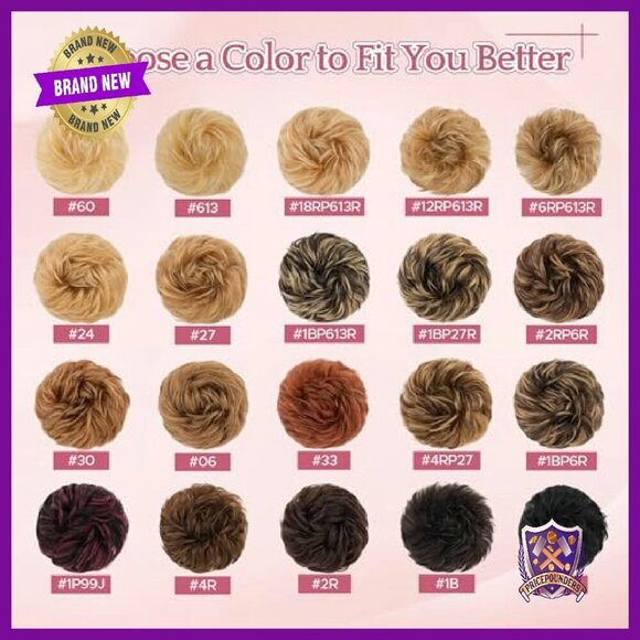 Real Human Hair Bun Extension 30g Wavy Curly Updo Ponytail Accessory main image 8